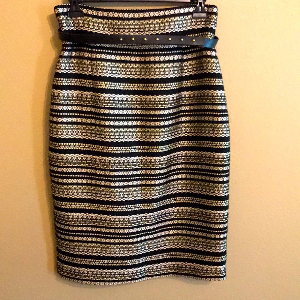 Antonio Melani BEAUTIFUL GOLD & BLACK PENCIL SKIRT